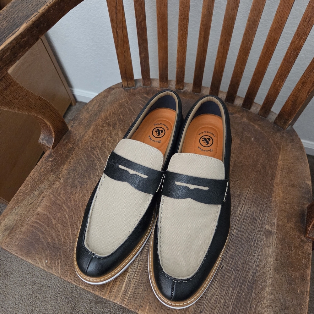 Black and Cream Loafers